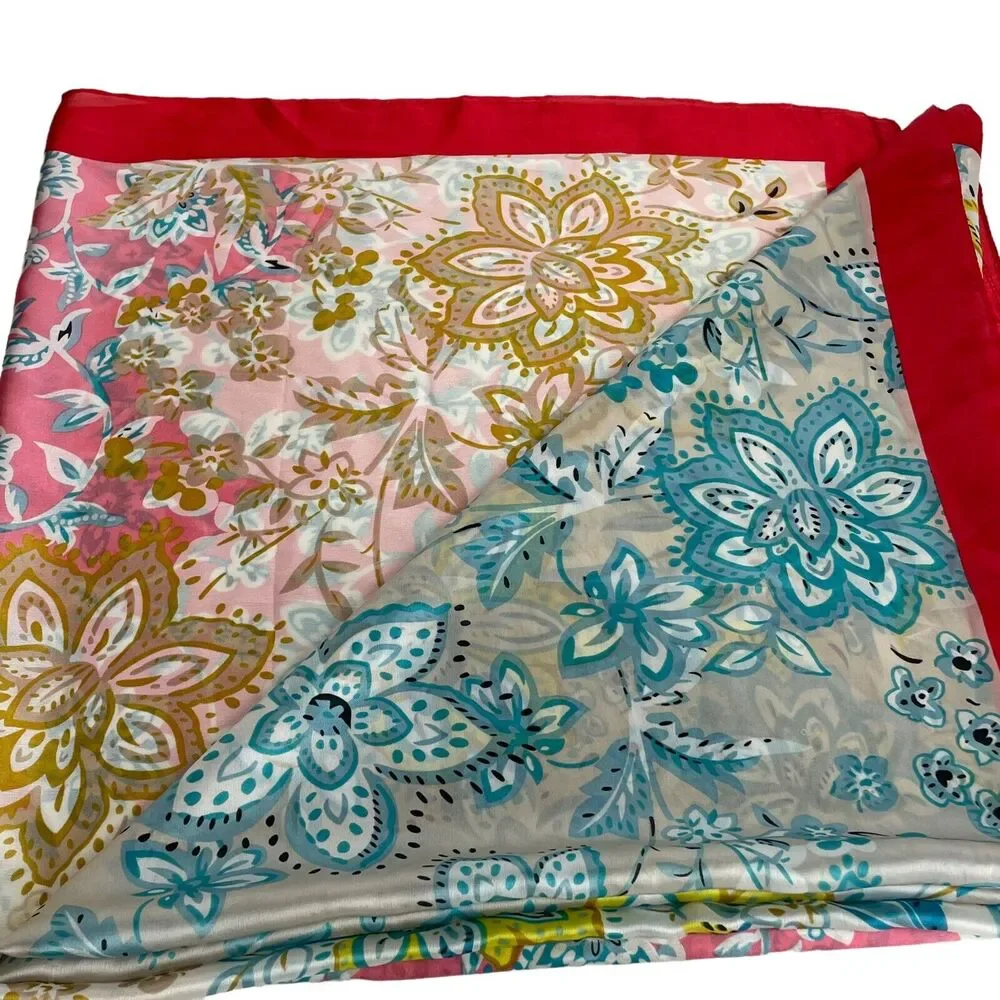 Pretty persuasions pink floral rectangle scarf wrap